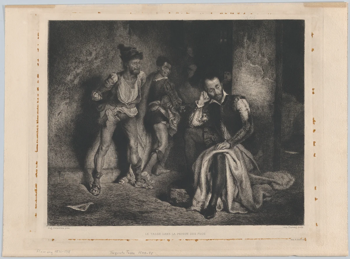 Tasso in Prison, from "L'Art" by Léopold Flameng, print, 1879