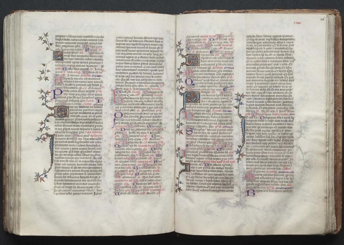 The Gotha Missal: Fol. 126r, Text by Master of the Boqueteaux, book, 1370-1380
