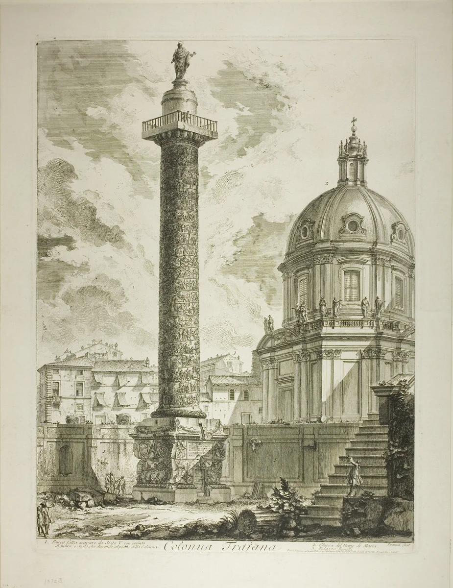 Trajan's Column, from Views of Rome by Giovanni Battista Piranesi, print, 1750-1759