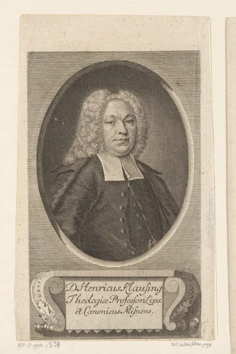 Portret van Heinrich Klausing by Johann Martin Bernigeroth, print, 1736