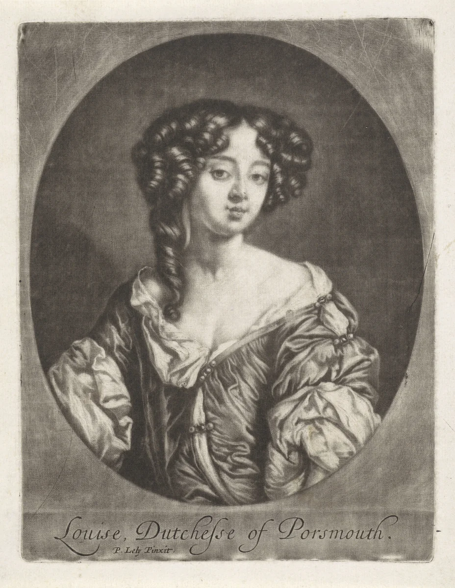 Portret van Louise de Kéroualle hertogin van Portsmouth by anonymous, print, 1662-1760