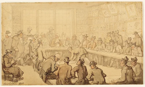 Study for Dr. Syntax at a Book Auction by Thomas Rowlandson, painting, 1820