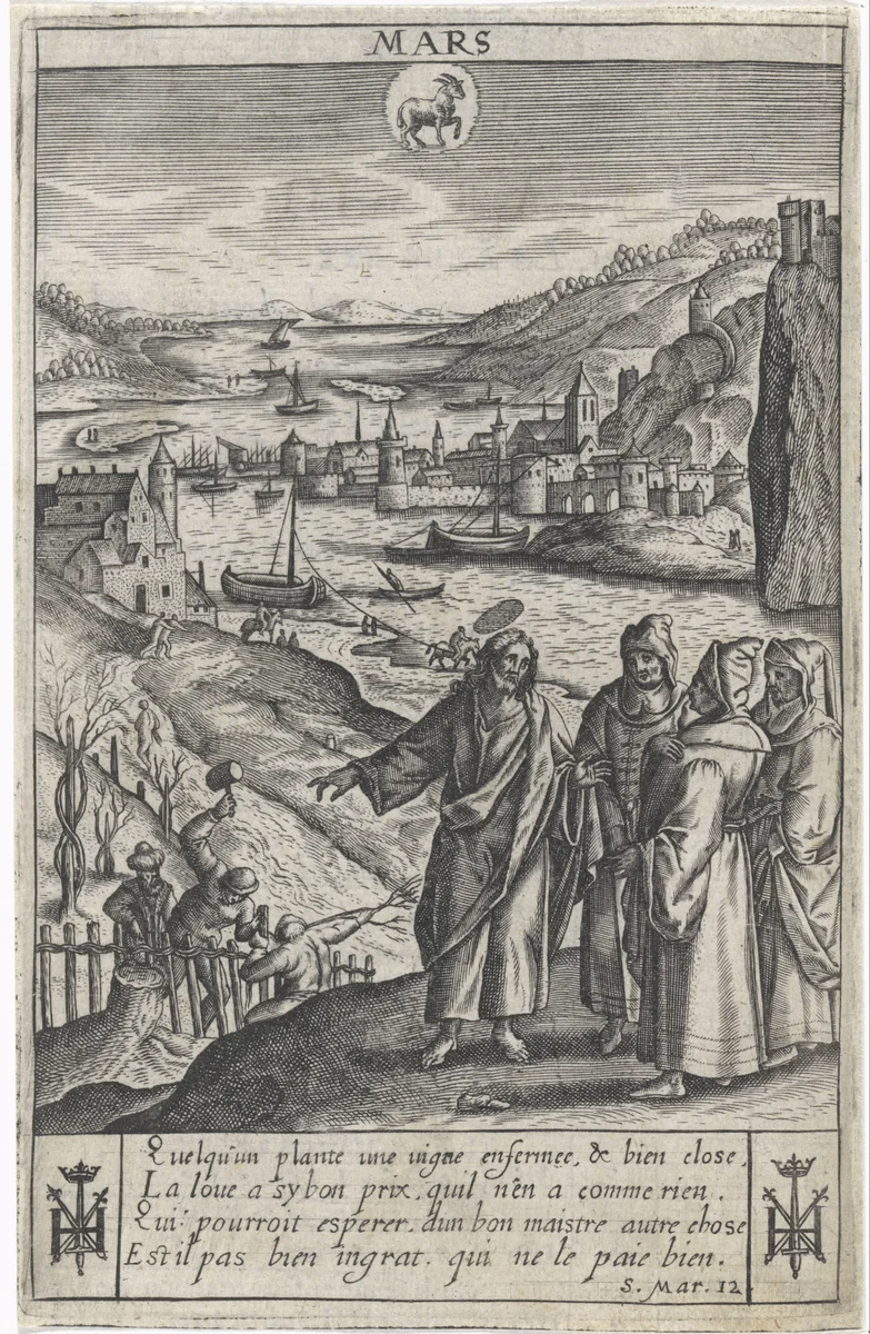 Maart by Jan Gerritsz Swelinck, print, 1624-1645