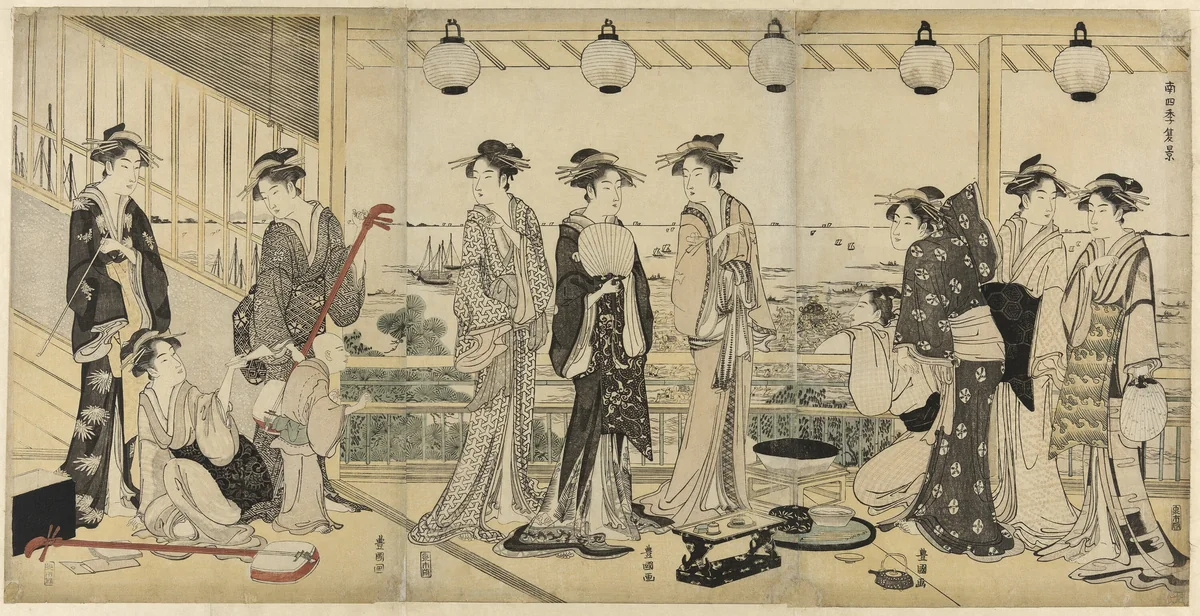 The Four Seasons in the South (Minami Shiki): Summer Scene by Utagawa Toyokuni I (初代 歌川 豊国), print, 1769-1825