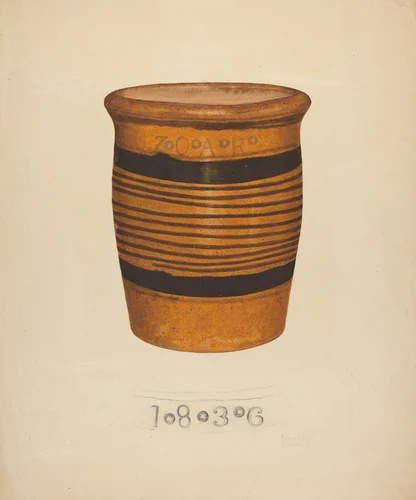 Zoar Flower Pot by Richard Barnett, index of american design, 1937