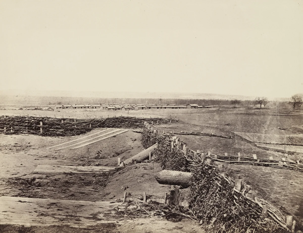 Quaker Guns, Centreville, Virginia. by Alexander Gardner, George N. Barnard, James F. Gibson, photograph, 1862