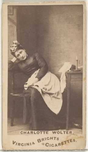 Charlotte Wolter, from the Actors and Actresses series (N45, Type 1) for Virginia Brights Cigarettes by Allen & Ginter, photograph, 1885-1891