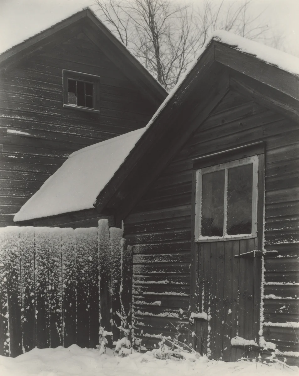 Barn & Snow by Alfred Stieglitz, photograph, 1923