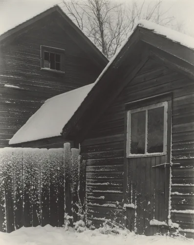 Barn & Snow by Alfred Stieglitz, photograph, 1923