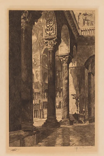 Interior of St. Mark's, Venice by Otto H. Bacher, print