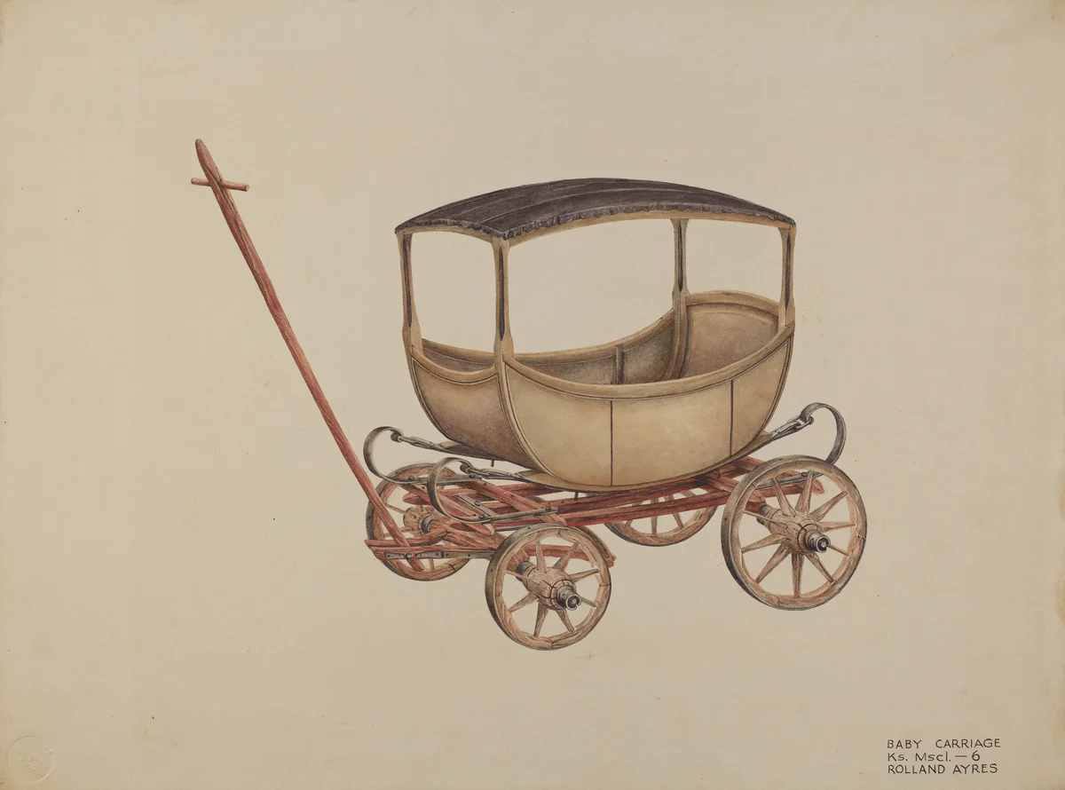Baby Carriage by Rolland Ayres, index of american design, 1935-1942