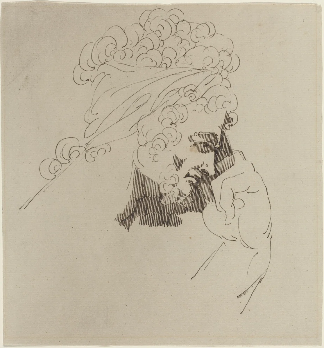 Head of a Man by Master of the Giants, drawing, 1779