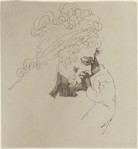 Head of a Man by Master of the Giants, drawing, 1779