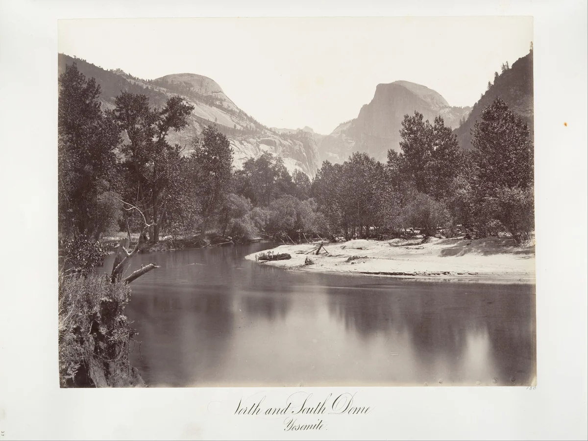 North and South Dome, Yosemite by Carleton E. Watkins, photograph, 1870-1874