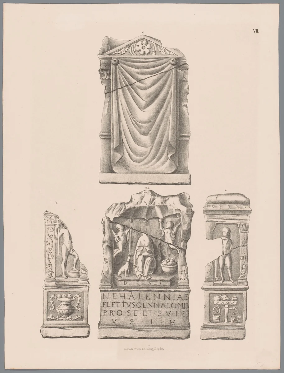Nehalennia-altaar, pl. VII by Tiemen Hooiberg, print, 1843-1845