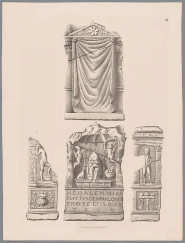 Nehalennia-altaar, pl. VII by Tiemen Hooiberg, print, 1843-1845