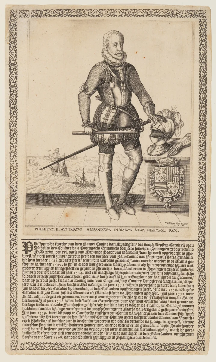 Phillip II, King of Spain by Christoffel van Sichem, print, 1600
