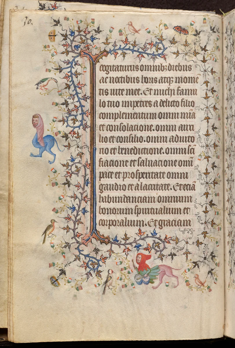 Hours of Charles the Noble, King of Navarre (1361-1425): fol. 15v, Text by Master of the Brussels Initials and Associates, book, 1400-1410