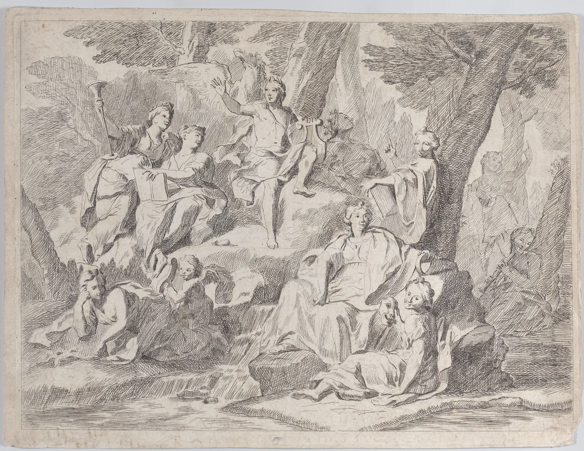 Parnassus by Louis, Duke of Burgundy, print, 1700-1712
