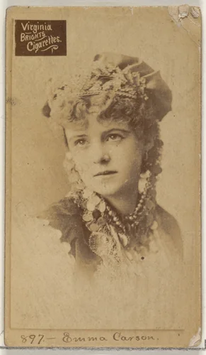 Card 897, Emma Carson, from the Actors and Actresses series (N45, Type 2) for Virginia Brights Cigarettes by Allen & Ginter, photograph, 1885-1891