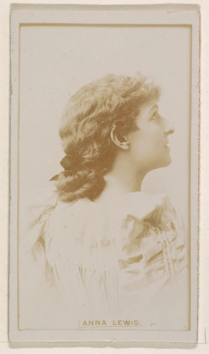 Anna Lewis, from the Actresses series (N245) issued by Kinney Brothers to promote Sweet Caporal Cigarettes by Kinney Brothers Tobacco Company, photograph, 1890