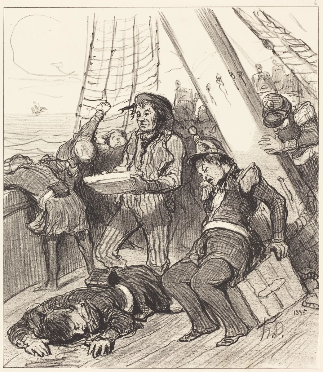 Plusieurs gardes nationaux qui n'avaient pas songé... by Honoré Daumier, print, 1848