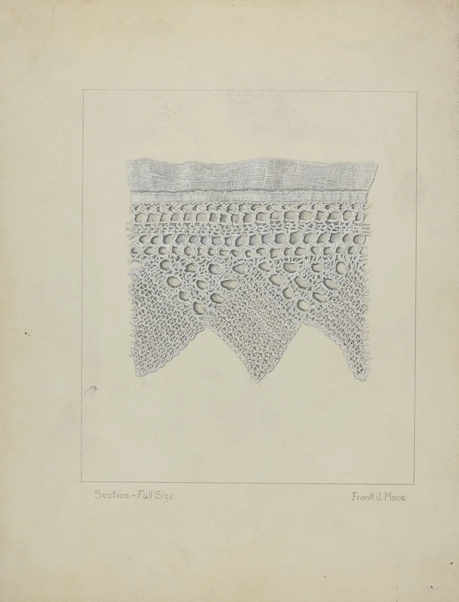 Knitted Lace Edging by Frank J. Mace, index of american design, 1938