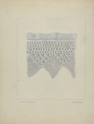Knitted Lace Edging by Frank J. Mace, index of american design, 1938