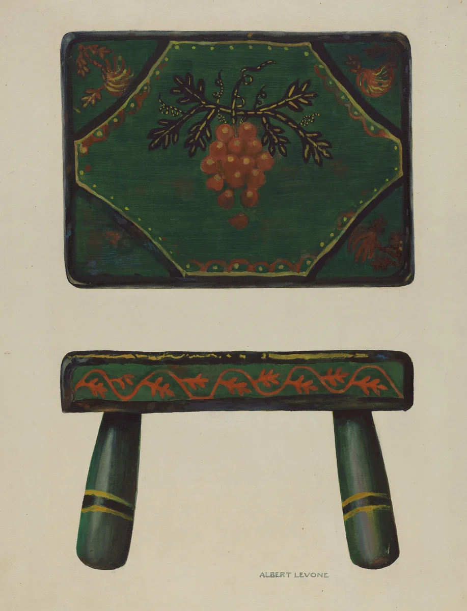 Footstool by Albert Levone, index of american design, 1935-1942
