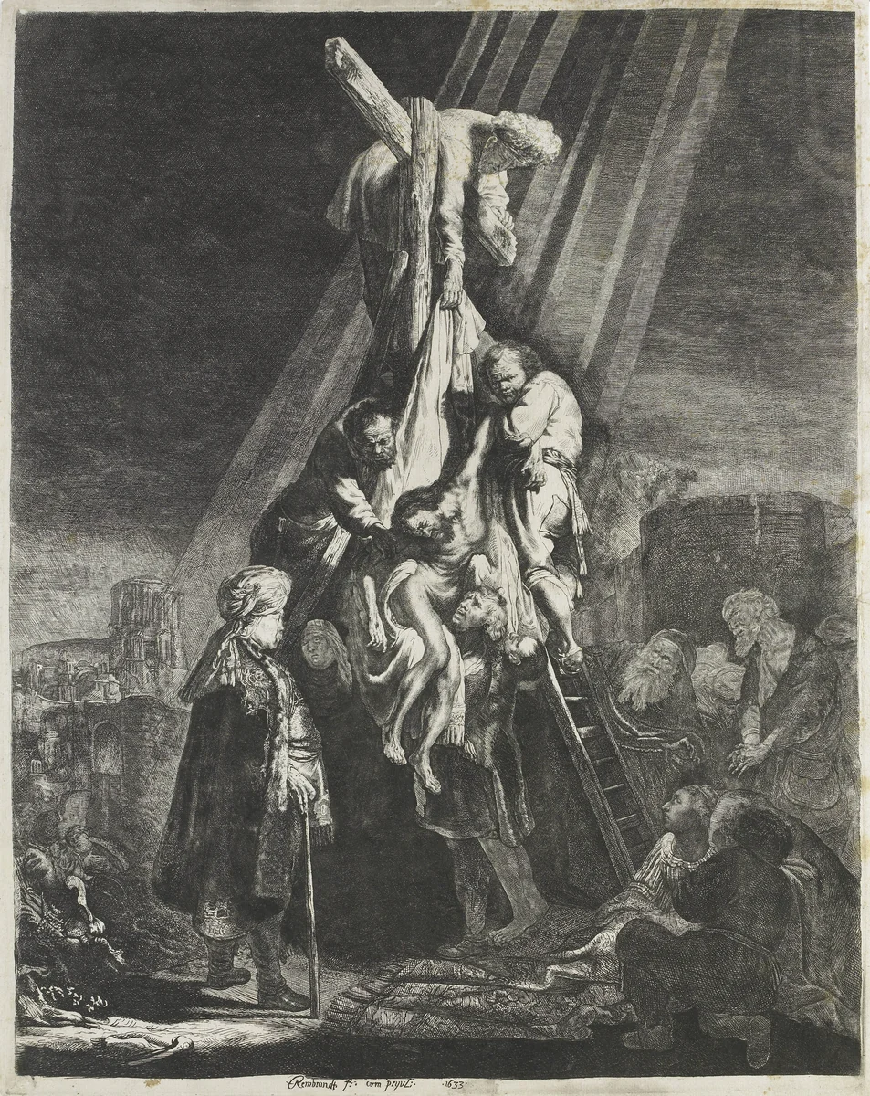 The descent from the cross: second plate by Johann Jacob Hertel, print, 1761