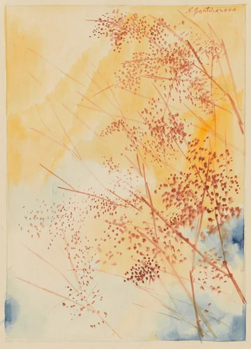 Composition by Natalia Goncharova, drawing, 1920