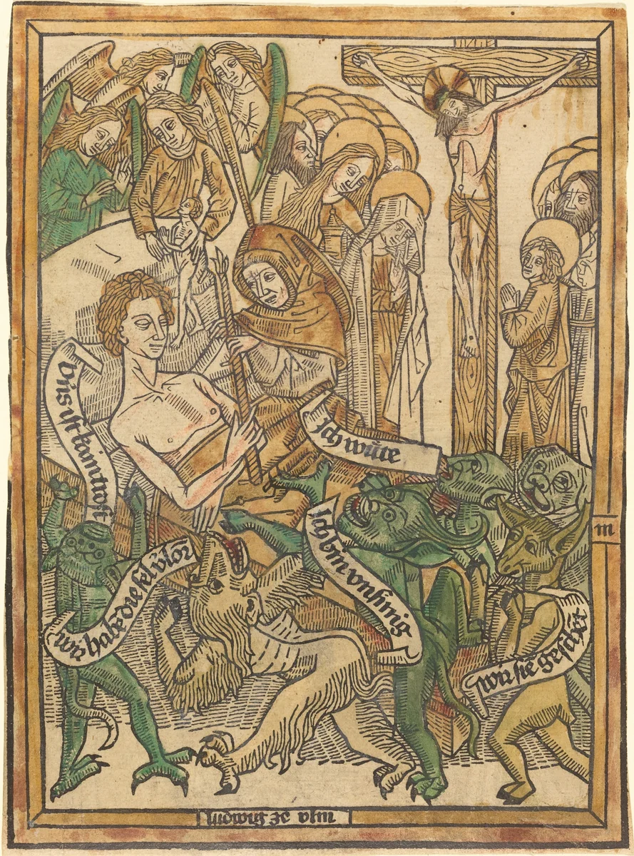 The Last Agony of the Dying Man by German 15th Century, print, 1470-1475