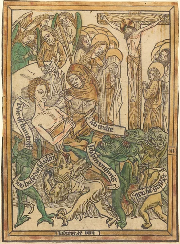 The Last Agony of the Dying Man by German 15th Century, print, 1470-1475
