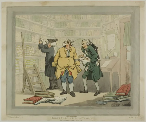 Bookseller and Author by Thomas Rowlandson, print, 1784