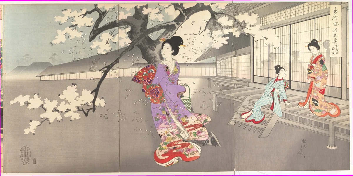Chiyoda Castle (Album of Women) by Yōshū Chikanobu (楊洲周延), print, 1895