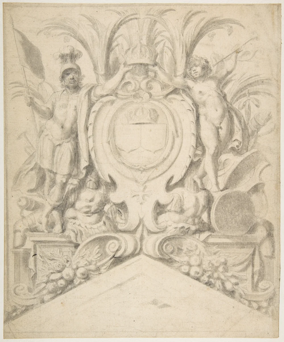 Design for an Overdoor by anonymous, drawing, 1635-1645