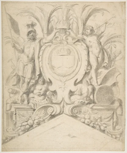 Design for an Overdoor by anonymous, drawing, 1635-1645