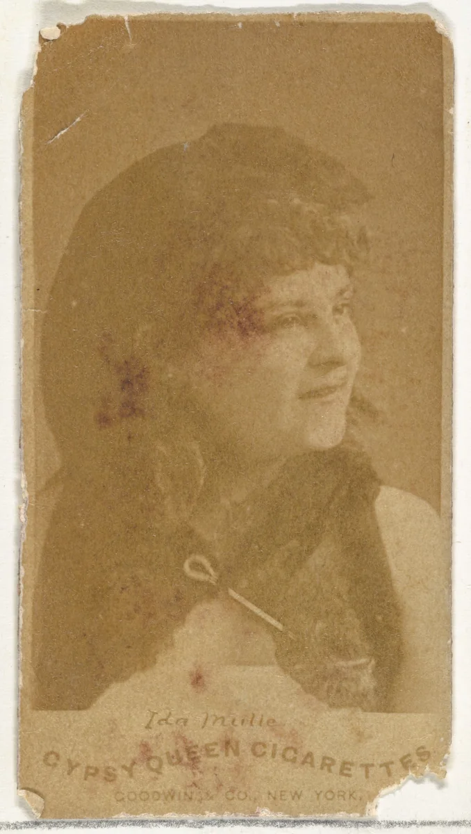 Ida Mulle, from the Actors and Actresses series (N171) for Gypsy Queen Cigarettes by Goodwin & Company, photograph, 1886-1890