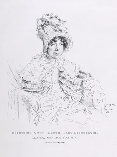 Portrait of Katherine Anne (North), Lady Glenbervie by Jean-Auguste-Dominique Ingres, print, 1815