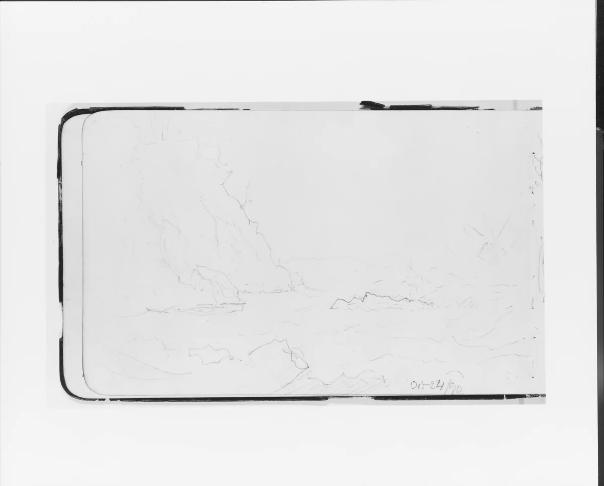 Rocky Inlet (from Sketchbook) by Albert Bierstadt, artwork, 1890