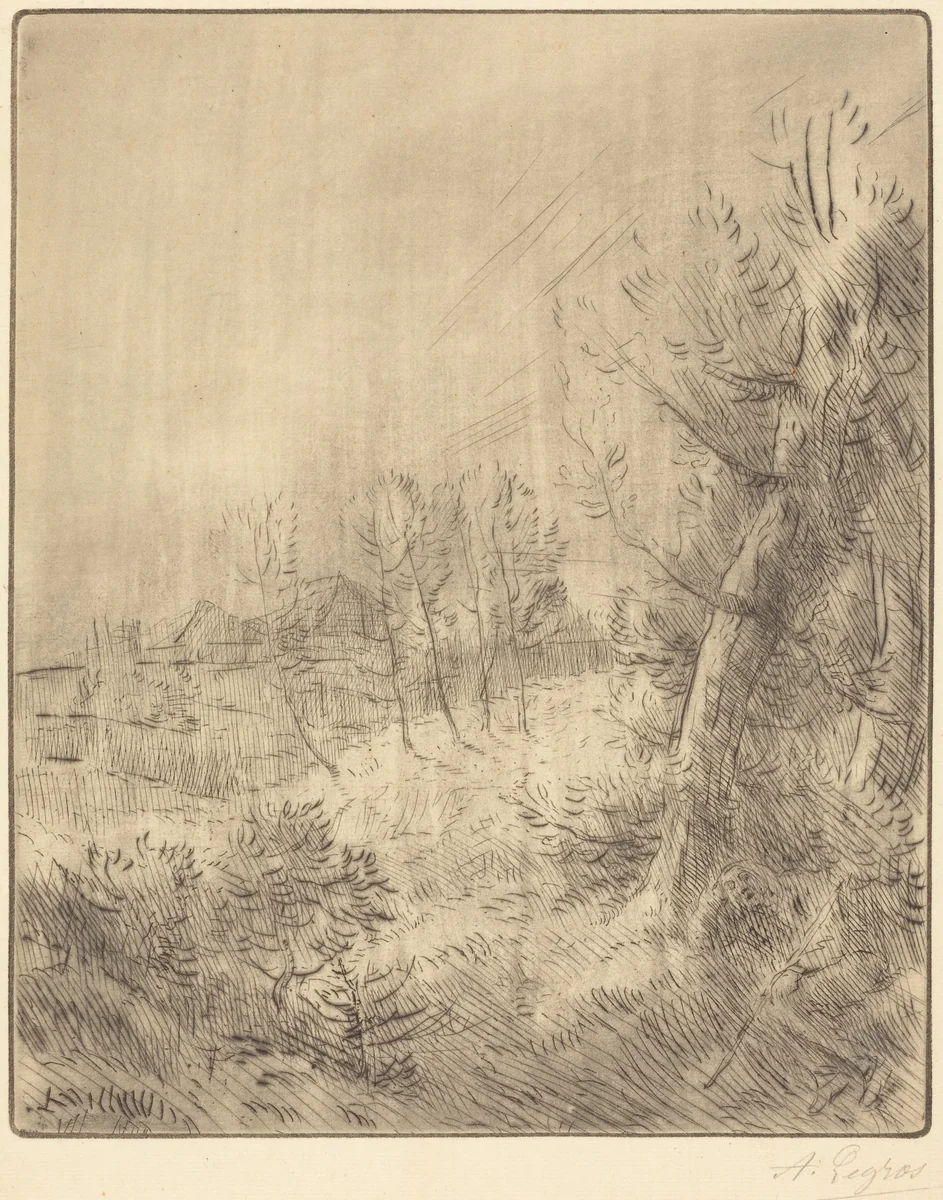 Old Village (Ville vieille) by Alphonse Legros, print, 1837-1911