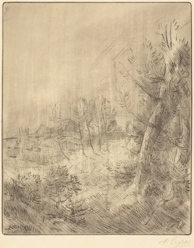 Old Village (Ville vieille) by Alphonse Legros, print, 1837-1911