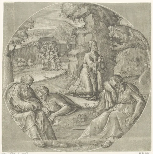 Christ on the Mount of Olives by Unknown, print, 1571