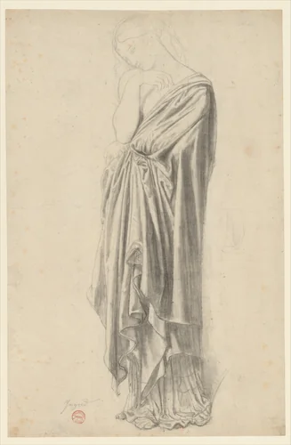Study for the Figure of Stratonice by Jean-Auguste-Dominique Ingres, drawing, 1834-1840