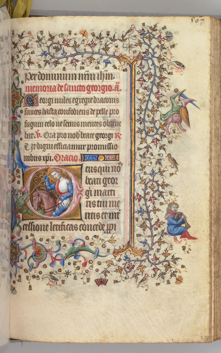 Hours of Charles the Noble, King of Navarre (1361-1425): fol. 278r, St. George by Master of the Brussels Initials and Associates, book, 1400-1410