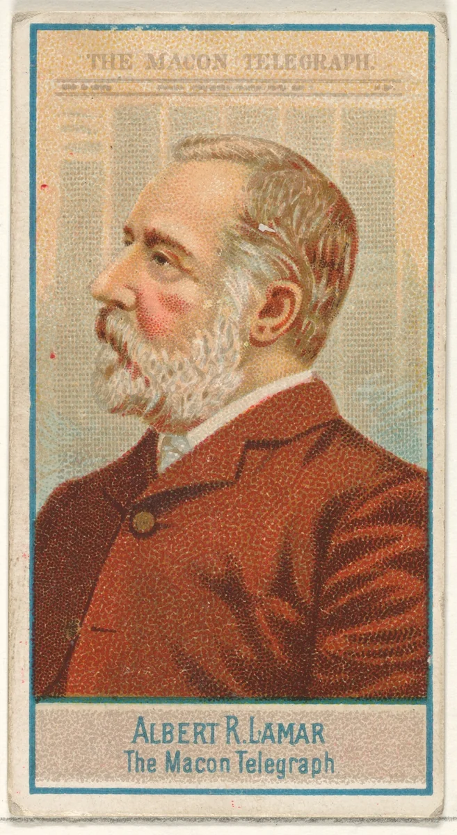 Albert R. Lamar, The Macon Telegraph, from the American Editors series (N1) for Allen & Ginter Cigarettes Brands by Allen & Ginter, print, 1887