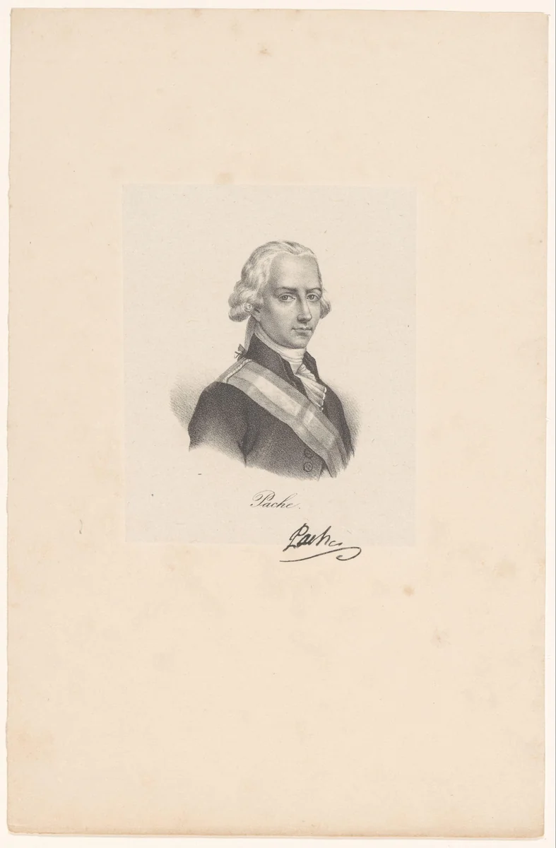 Portret van Jean-Nicolas Pache by anonymous, print, 1829-1842