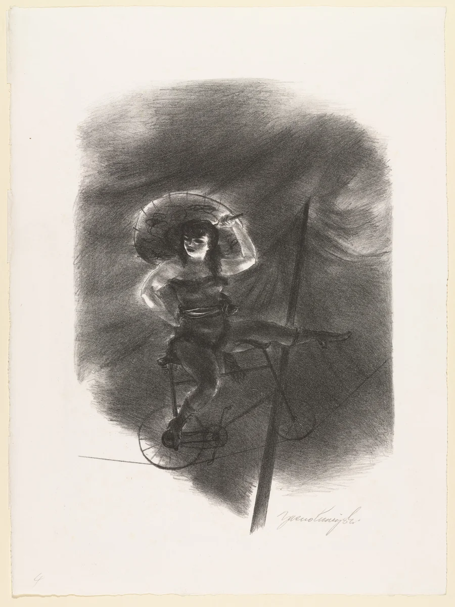 Cyclist by Yasuo Kuniyoshi, print, 1939