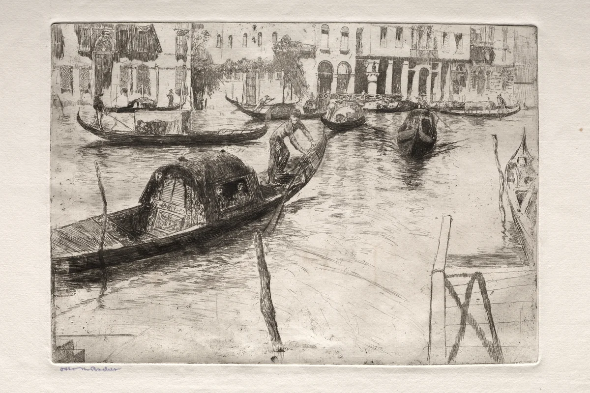 Etchings of Venice: Traghetto San Felice by Otto H. Bacher, print, 1800-1899