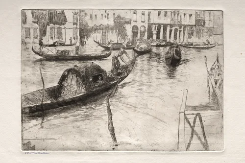 Etchings of Venice: Traghetto San Felice by Otto H. Bacher, print, 1800-1899